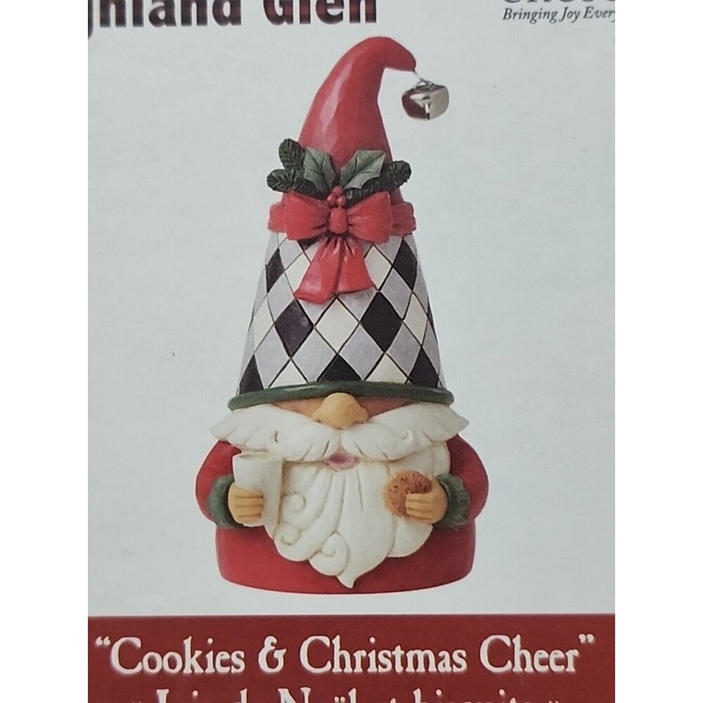 Jim Shore Heartwood Creek: Highland Glen Gnome with Milk & Cookies Fig 6012870